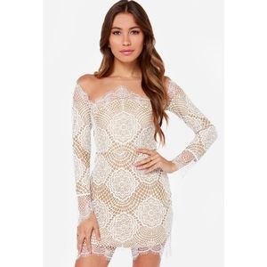 For Love and Lemons Grace white nude S lace dress